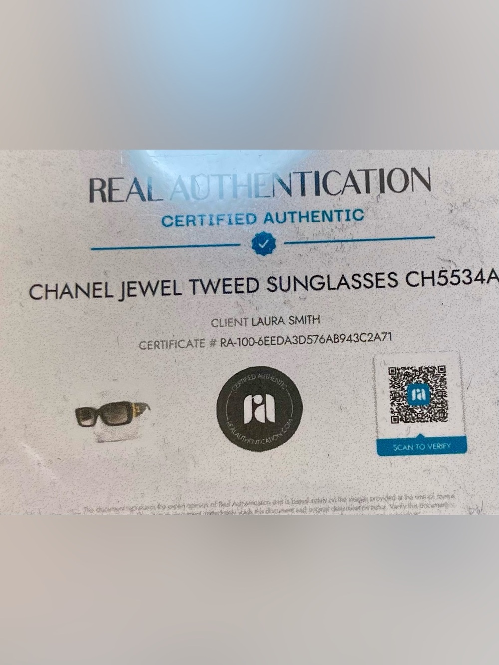 NWT CHANEL PETROL BLUE FRAME GOLD JEWEL METAL WEAVE ACCENTS CH553A FULL SET COA - Picture 17 of 17